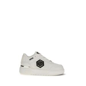 Philipp Plein Calf Leather Athletic Sneakers Men White